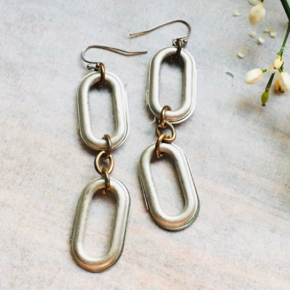 Double Oval Ring Dangle Earrings